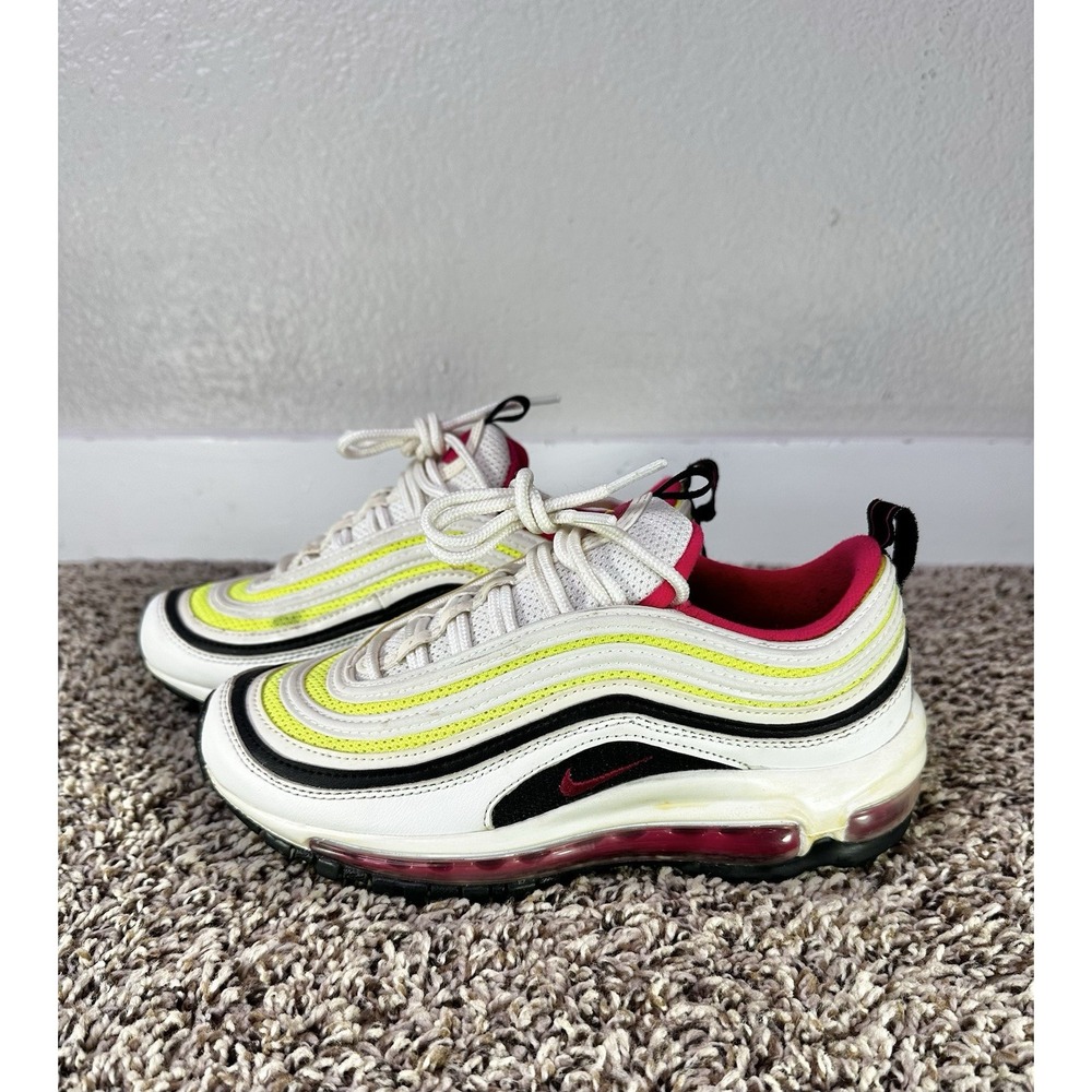 Nike Air Max 97 Youth Size 4Y/5.5W White Volt Pink  Running Shoes Sneakers